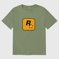 Футболка оверсайз мужская Rockstar logo, цвет: авокадо