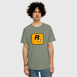 Футболка оверсайз мужская Rockstar logo, цвет: авокадо — фото 2
