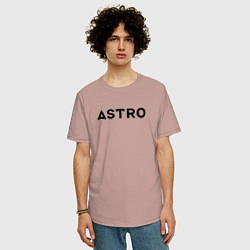 Футболка оверсайз мужская Astro, цвет: пыльно-розовый — фото 2