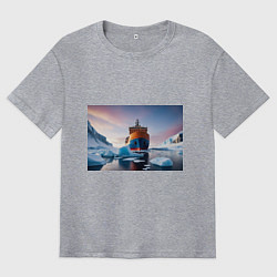 Футболка оверсайз мужская Северный морской путь, цвет: меланж