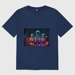 Мужская футболка оверсайз Страшилки скелеты