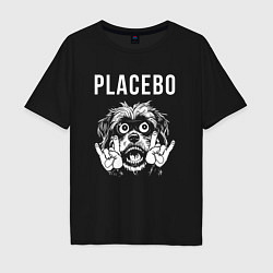 Футболка оверсайз мужская Placebo rock dog, цвет: черный