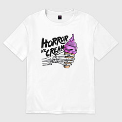 Футболка оверсайз мужская Horror ice cream, цвет: белый