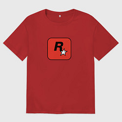 Футболка оверсайз мужская Rockstar logo team, цвет: красный