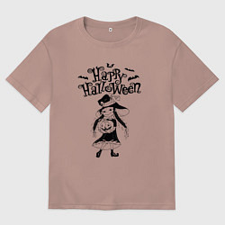 Мужская футболка оверсайз Хэллоуин - девочка с тыквой