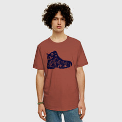 Футболка оверсайз мужская Космический путник, цвет: кирпичный — фото 2