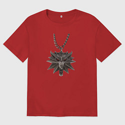 Мужская футболка оверсайз Ведьмак медальон