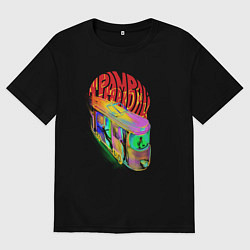 Футболка оверсайз мужская Трамвай - не наркотик, цвет: черный