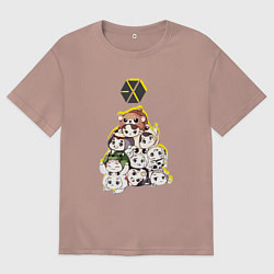 Мужская футболка оверсайз Exo в виде милых зверушек