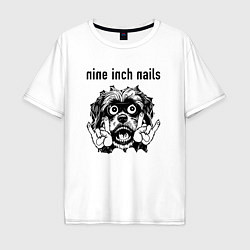 Футболка оверсайз мужская Nine Inch Nails - rock dog, цвет: белый