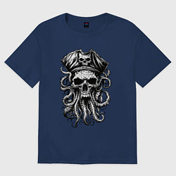 Футболка оверсайз мужская Octopus skull, цвет: тёмно-синий
