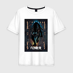 Футболка оверсайз мужская Fenrir black vinyl, цвет: белый