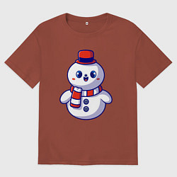 Мужская футболка оверсайз Милый снеговик