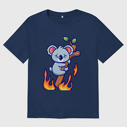 Мужская футболка оверсайз Пожар у коалы