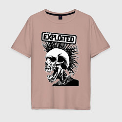 Футболка оверсайз мужская The exploited - punk skull, цвет: пыльно-розовый