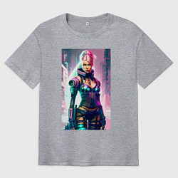 Мужская футболка оверсайз Cool cyberpunk Barbie - ai art fantasy