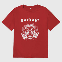 Мужская футболка оверсайз Garbage rock dog