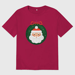 Мужская футболка оверсайз Дед Мороз в ёлочном шарике