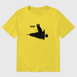Футболка оверсайз мужская Котик уронил елку, цвет: желтый