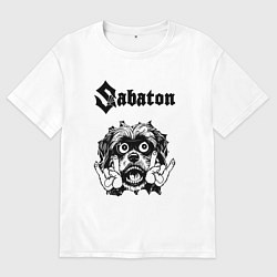 Футболка оверсайз мужская Sabaton - rock dog, цвет: белый