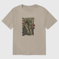 Мужская футболка оверсайз Хищник в ненастную погоду