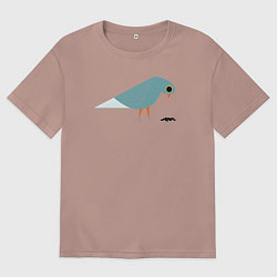 Мужская футболка оверсайз Голубь и семечки