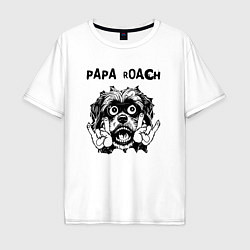 Футболка оверсайз мужская Papa Roach - rock dog, цвет: белый