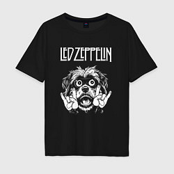 Футболка оверсайз мужская Led Zeppelin rock dog, цвет: черный