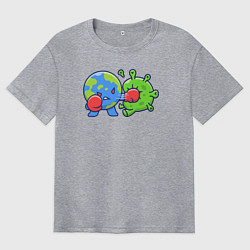 Мужская футболка оверсайз Удар по вирусу