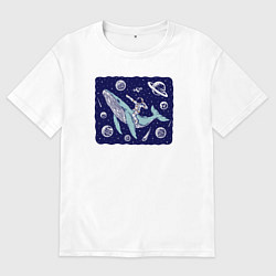 Мужская футболка оверсайз Кит и космонавт