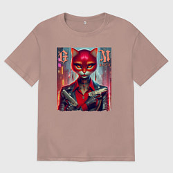 Футболка оверсайз мужская Godmother of the mafia - ai art fantasy, цвет: пыльно-розовый