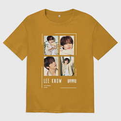 Мужская футболка оверсайз Lee know stray kids cute