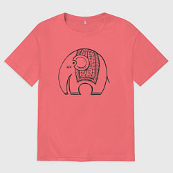 Мужская футболка оверсайз Забавный слоник