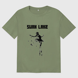 Мужская футболка оверсайз Swan lake