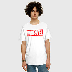 Футболка оверсайз мужская Marvel logo, цвет: белый — фото 2