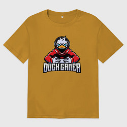 Футболка оверсайз мужская Утка геймер, цвет: горчичный