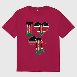 Мужская футболка оверсайз Я люблю Кению