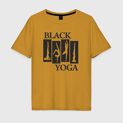 Футболка оверсайз мужская Yoga black, цвет: горчичный