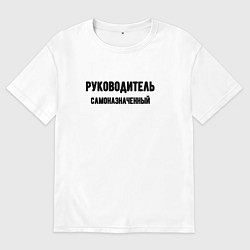 Футболка оверсайз мужская Руководитель самоназначенный, цвет: белый