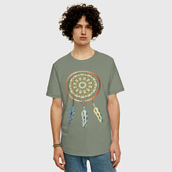 Футболка оверсайз мужская Ловец сновидений, цвет: авокадо — фото 2