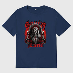 Мужская футболка оверсайз Санта Муэрто с скелетами