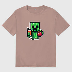 Мужская футболка оверсайз Minecraft крипер с маком
