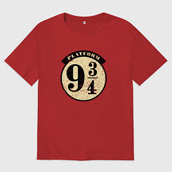 Мужская футболка оверсайз Платформа девять и три четверти
