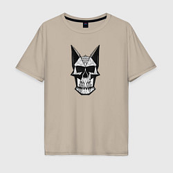 Футболка оверсайз мужская Skull symbol, цвет: миндальный
