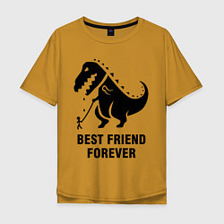 Футболка оверсайз мужская Godzilla best friend, цвет: горчичный