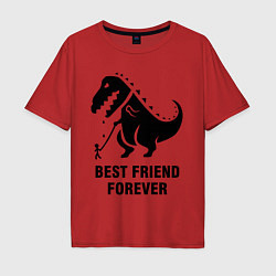 Футболка оверсайз мужская Godzilla best friend, цвет: красный