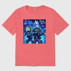 Мужская футболка оверсайз Rick and Morty - cosmic special forces