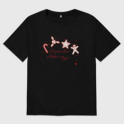 Мужская футболка оверсайз Счастливого нового года 2025