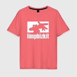 Футболка оверсайз мужская Limp Bizkit - logo, цвет: коралловый