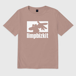 Футболка оверсайз мужская Limp Bizkit - logo, цвет: пыльно-розовый